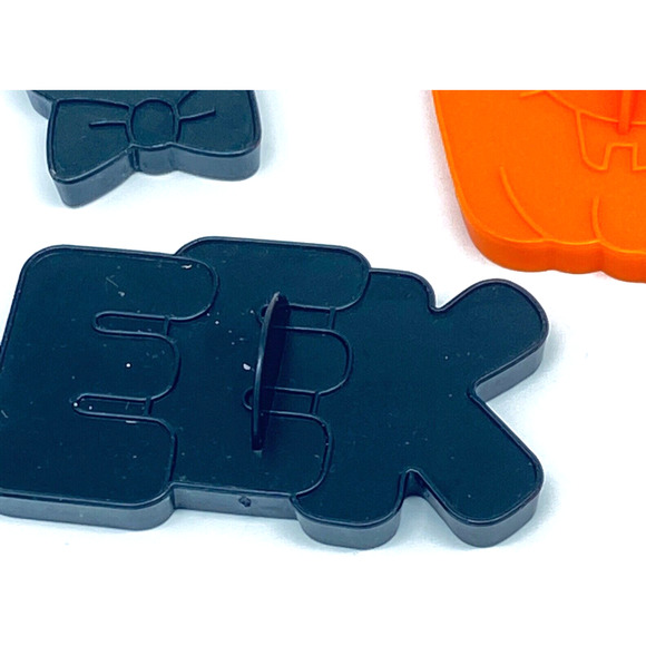 Set of 8 Vintage 1993 Wilton Halloween Cookie Cutters Orange and Black Pumpkins - Picture 4 of 11
